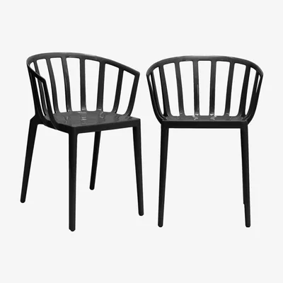 Barker and Stonehouse Pair of Kartell Venice Dining Chairs, Black | Barker & Stonehouse