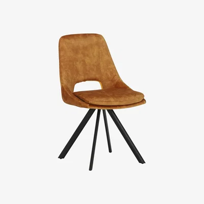 Barker and Stonehouse Kitt Dining Chair - Orange - Polyester - Plain - W48.5 x D59.5 x H88cm - Barker &amp; Stonehouse