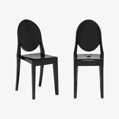 Barker and Stonehouse Pair of Kartell Victoria Ghost Dining Chairs, Black | Barker & Stonehouse