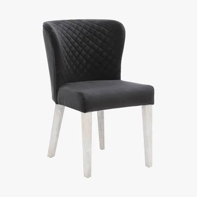 Barker and Stonehouse Caprice Velvet Dining Chair, Black