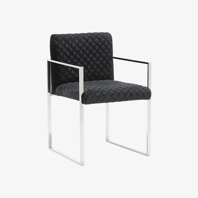Barker and Stonehouse Caspian Frozen Dining Chair, Black Velvet | Barker & Stonehouse