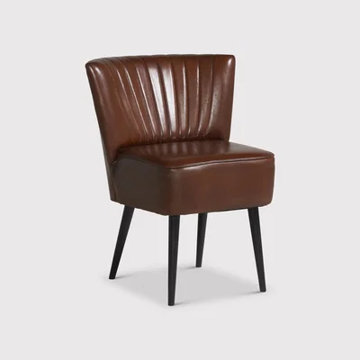 Barker and Stonehouse Pure Furniture Etta Dining Chair With Wooden Legs, Brown | Barker & Stonehouse