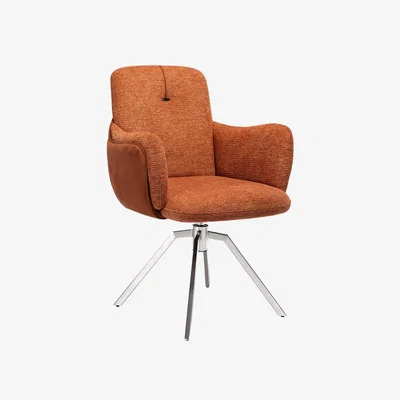 Barker and Stonehouse Boden Swivel Dining Swivel Chair, Orange | Barker & Stonehouse