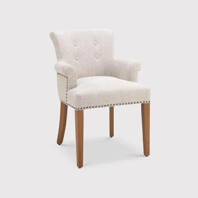 Barker and Stonehouse Eichholtz Key Largo Dining Dining Chair With Arms With Arm Off-White Linen | Barker & Stonehouse
