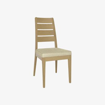 Barker and Stonehouse Ercol Romana Fabric Dining Chair - Cream - Oak - W46 x D57 x H96cm - Barker &amp; Stonehouse