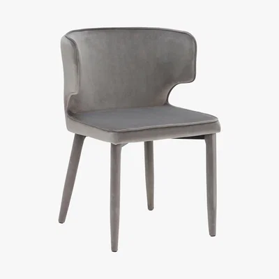 Barker and Stonehouse Templar Velvet Dining Chair, Smoke Grey Velvet
