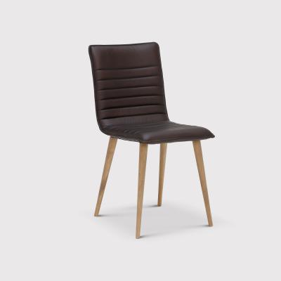 Barker and Stonehouse Pure Furniture Bram Dining Chair With Wooden Legs, Brown | Barker & Stonehouse