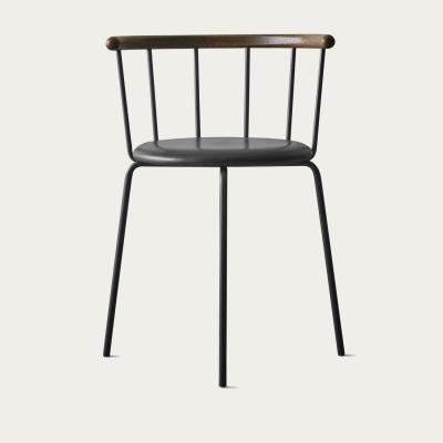 Bombinate.com Dark Oak/Dark Steel/Black Leather Babette Dining Chair