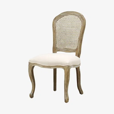 The Cotswold Company Camille Limewash Oak Rattan Back Chair