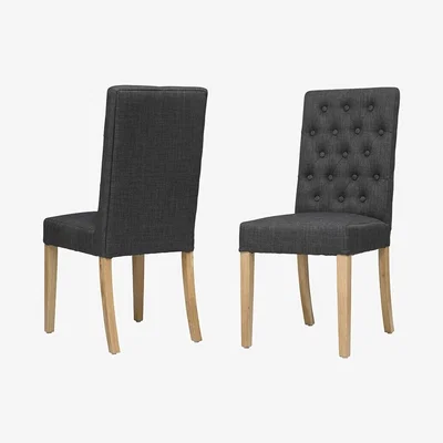 The Cotswold Company Foxglove Straight Back Chair - Charcoal Linen