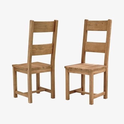 The Cotswold Company Oakland Ladderback Chair - Wooden Seat Pad
