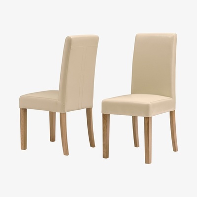 The Cotswold Company Aster Straight Back Leather Chair - Cream