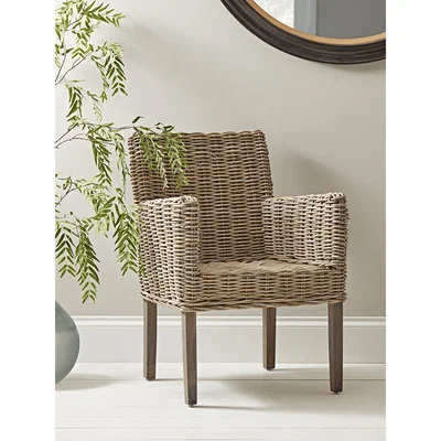 Cox and Cox Round Rattan Carver Chair