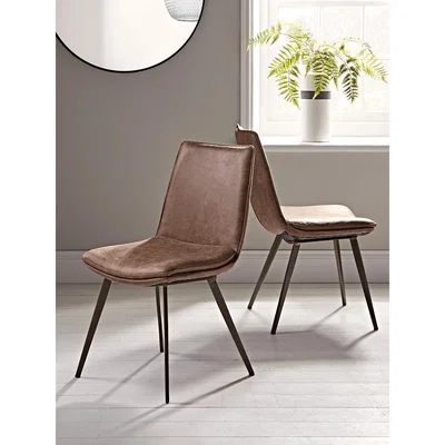 Cox and Cox Two Williamsburg Dining Chairs - Tan