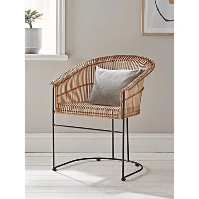 Cox and Cox Flat Rattan Scoop Chair