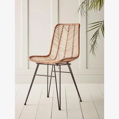 Cox and Cox Chevron Flat Rattan Dining Chair