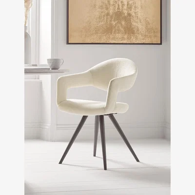 Cox and Cox Two Bouclé Dining Chairs - White