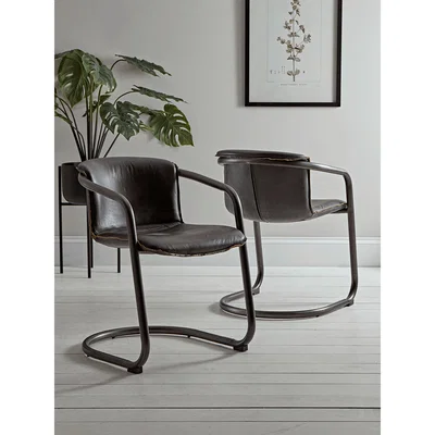 Cox and Cox Byron Leather Dining Chair