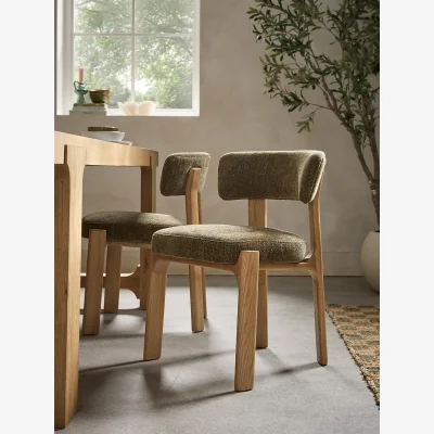 Cox and Cox Olta Upholstered Dining Chair - Set of 2