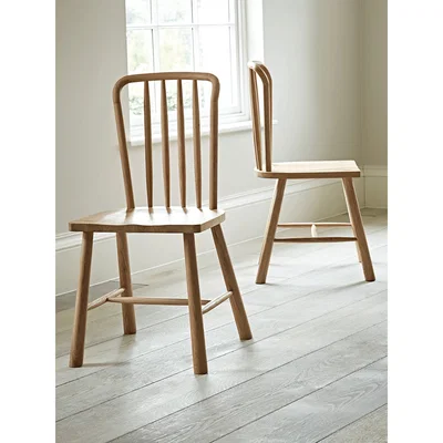 Cox and Cox Two Bergen Oak Dining Chairs - Natural