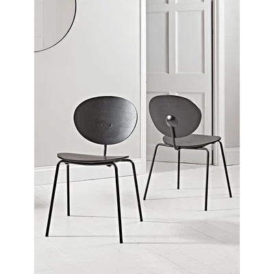 Cox and Cox NEW Two Studio Dining Chairs - Black