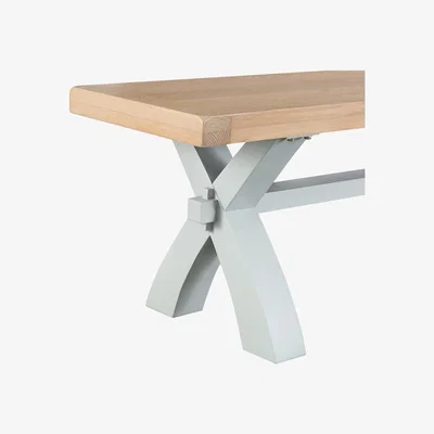 Chiltern Oak Furniture Suffolk Grey Painted Oak Large Cross Bench