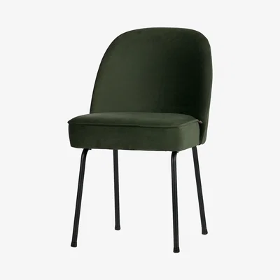 Cuckooland Pair of Vogue Velvet Dining Chairs by BePureHome - Onyx