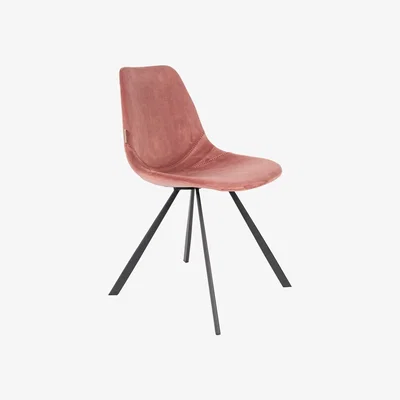 Cuckooland Cuckooland Clearance Dutchbone Pair of Velvet Franky Chairs in Old Pink