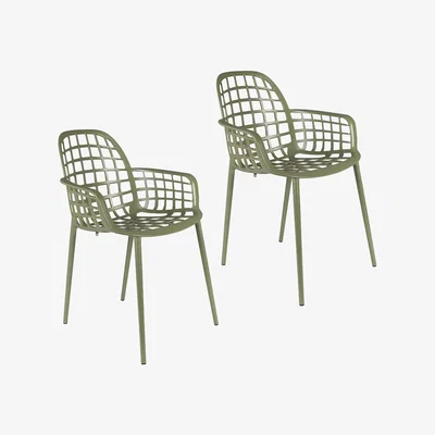 Cuckooland Zuiver Pair of Albert Kuip Garden Armchairs in Green