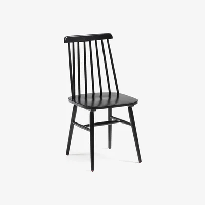 Cuckooland Pair of Kristie Wooden Spindle Back Chairs - Black
