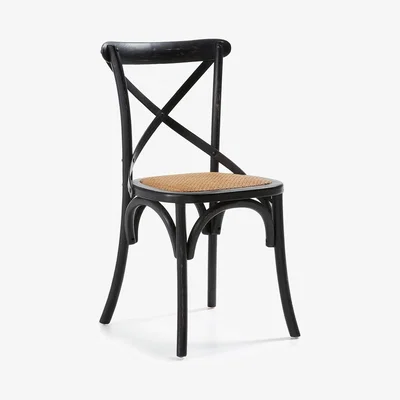 Cuckooland Pair of Silea Wooden Dining Chairs in Black