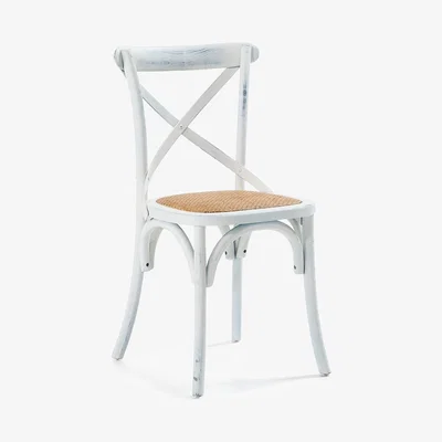 Cuckooland Pair of Silea Wooden Dining Chairs in White