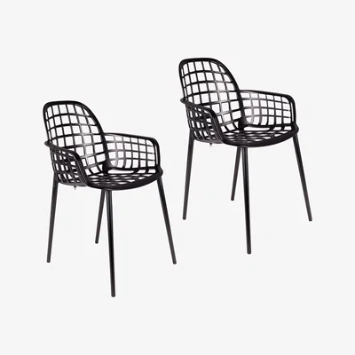 Cuckooland Zuiver Pair of Albert Kuip Garden Armchairs in Black
