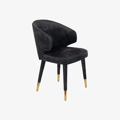 Cuckooland Dutchbone Pair of Lunar Velvet Chairs - Anthracite