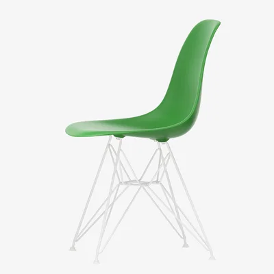 The Conran Shop DSR Plastic Side Chair in Green & White