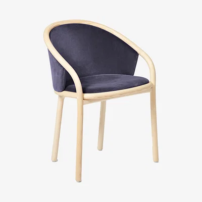 The Conran Shop Latis Chair in Natural Ash & Heather Duro Velvet Upholstery