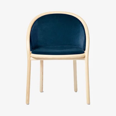 The Conran Shop Latis Chair in Natural Ash & Zaffre Duro Velvet Upholstery