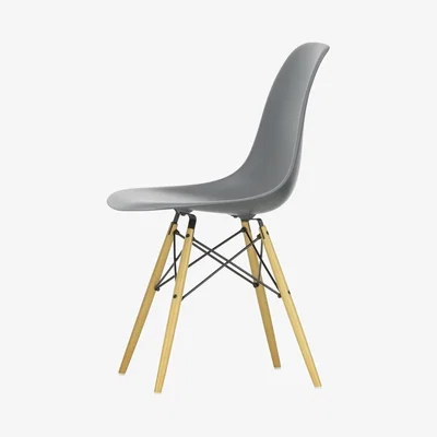 The Conran Shop DSW Plastic Side Chair Granite Grey & Golden Maple