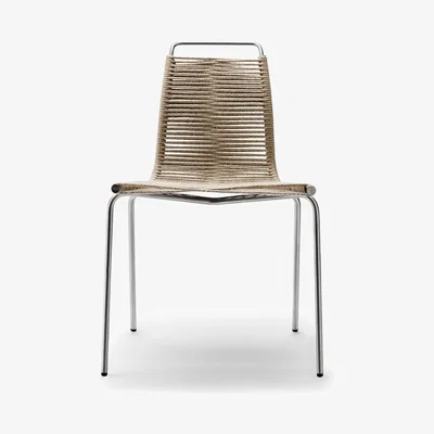 The Conran Shop PK1 Dining Chair Stainless Steel Frame & Natural Cord