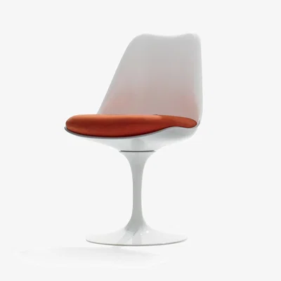 The Conran Shop Tulip Side Chair White Swivel Base & Divina Fabric
