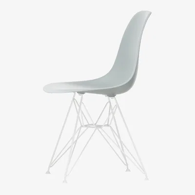 The Conran Shop DSR Plastic Side Chair in Light Grey & White