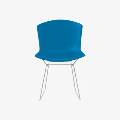 The Conran Shop Bertoia Plastic Side Chair Blue with Chrome Base