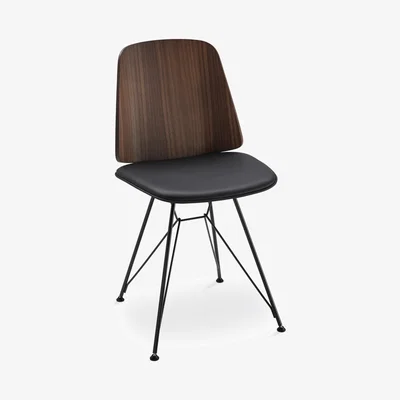 The Conran Shop June 2056 Dining Chair Walnut & Pelle Nappa Leather