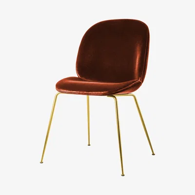 The Conran Shop Beetle Dining Chair Dark Terracotta With Brass Legs