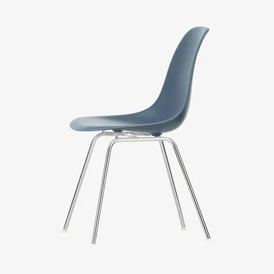 The Conran Shop DSX Plastic Side Chair Sea Blue & Chrome