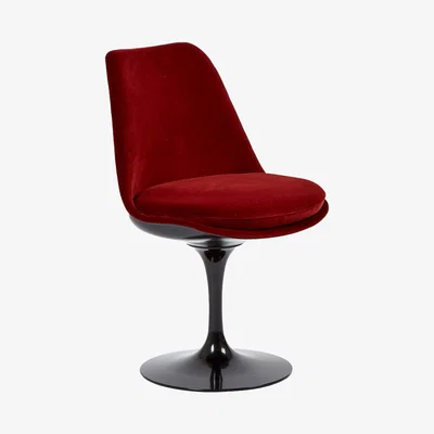The Conran Shop Tulip Side Chair Black Swivel Base & Rust Velvet