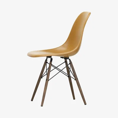 The Conran Shop DSW Fiberglass Side Chair Dark Ochre & Dark Maple