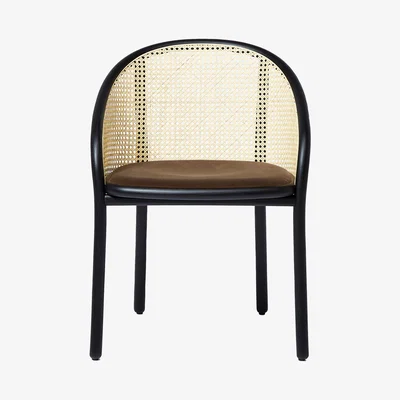 The Conran Shop Latis Chair in Black Ash & Caffe Duro Velvet Seat Upholstery