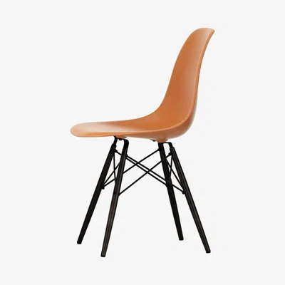 The Conran Shop DSW Plastic Side Chair Rusty Orange & Black Maple