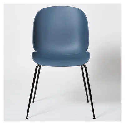 The Conran Shop Beetle Dining Chair Un-Upholstered Blue Grey With Black Legs